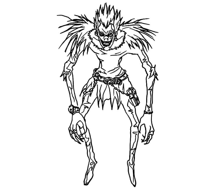 Kolorowanka Shinigam Ryuk z Death Note