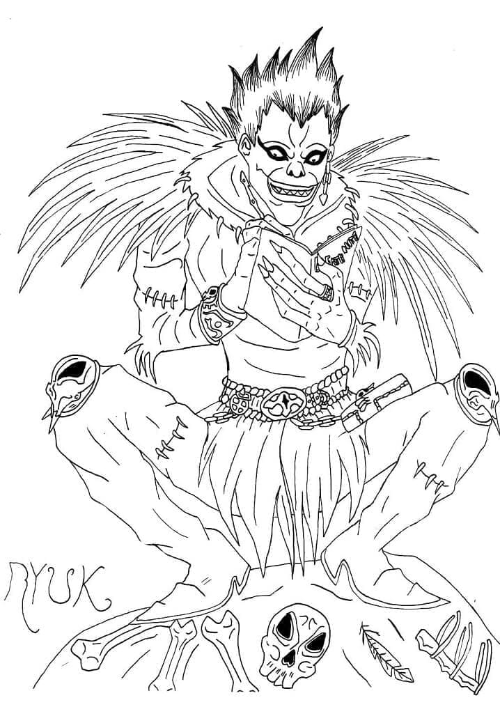 Kolorowanki Shinigami Ryuk