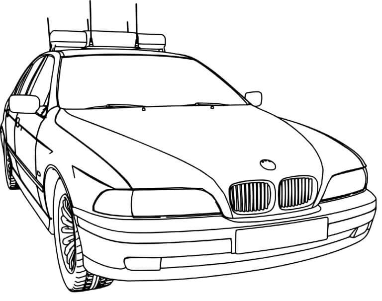 Kolorowanki Darmowy obraz radiowozu BMW