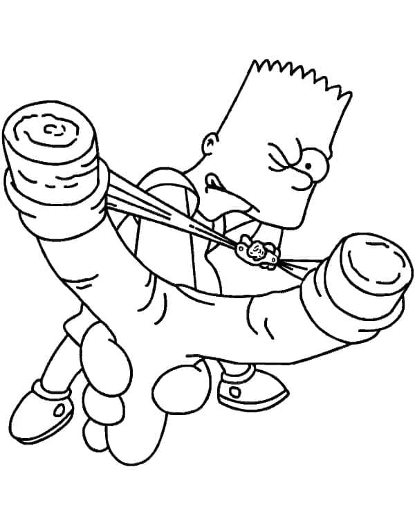 Kolorowanki Bart Simpson i proca