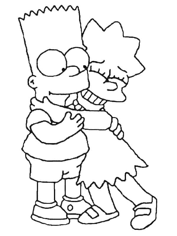 Kolorowanki Bart i Lisa Simpson