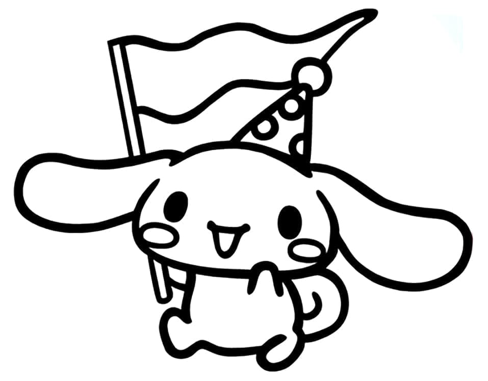 Kolorowanki Cinnamoroll z flagą