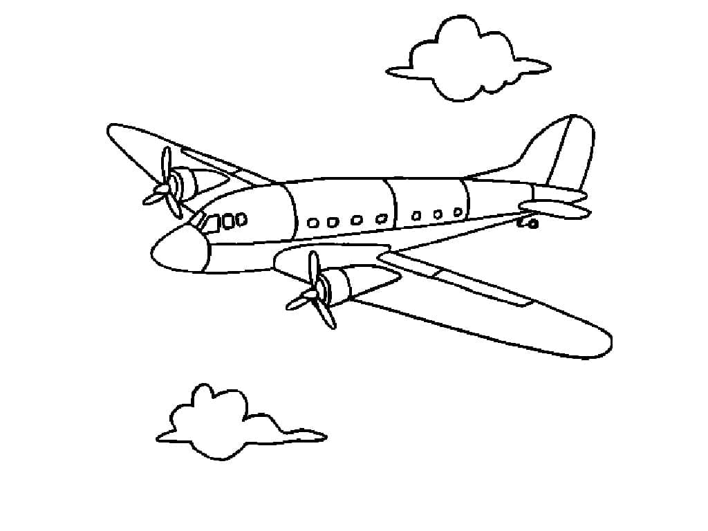 Kolorowanka Darmowy obraz latającego samolotu