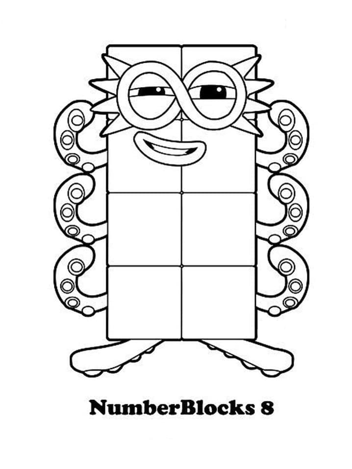 Kolorowanka Eight z Numberblocks