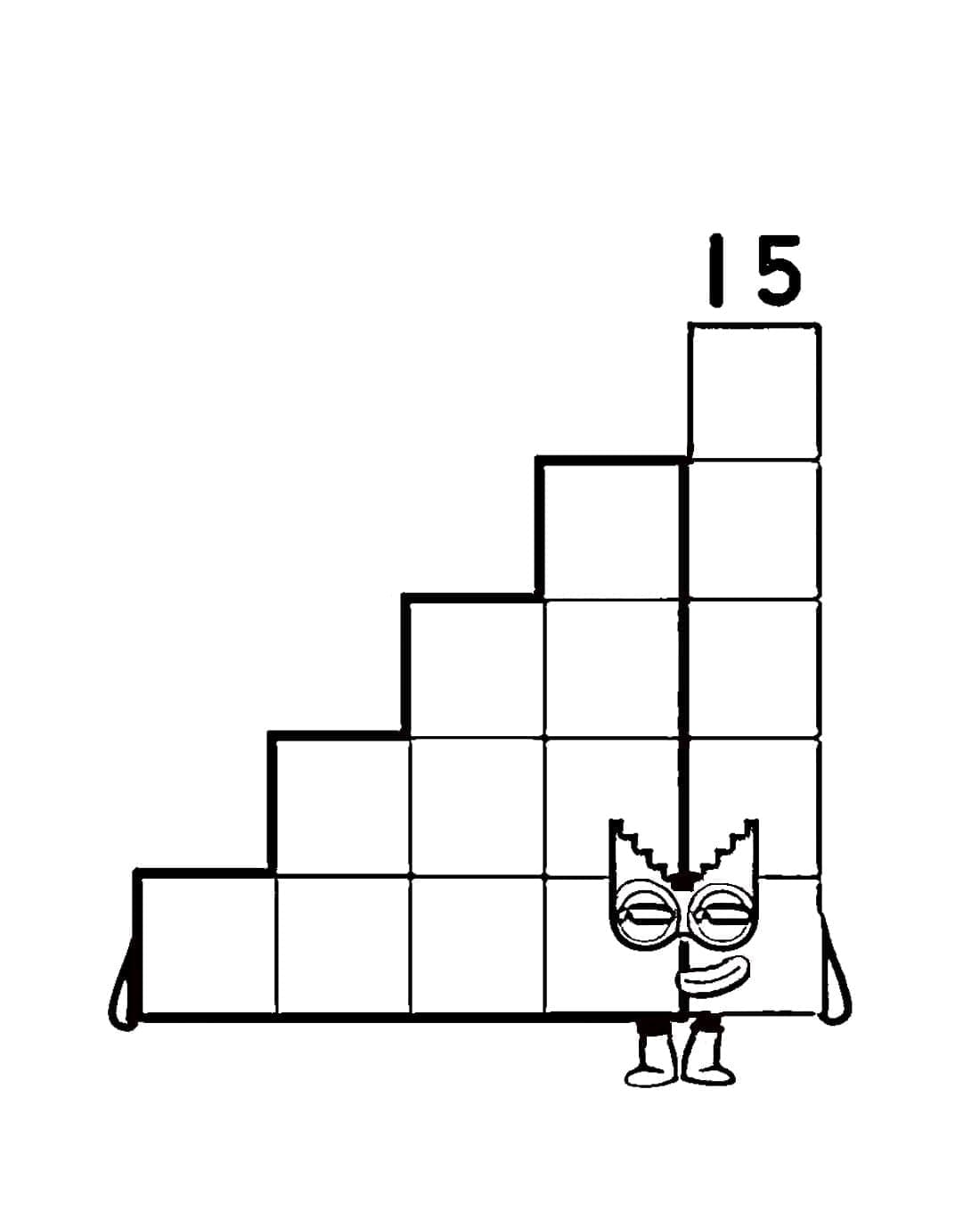 Kolorowanka Fifteen z Numberblocks