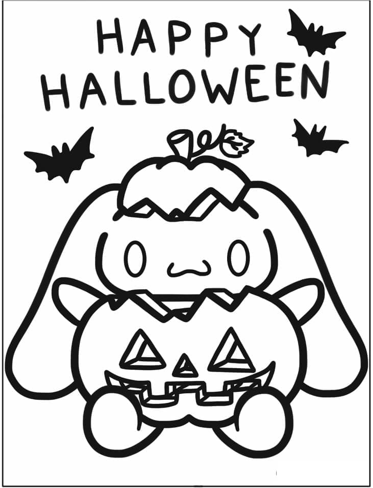 Kolorowanka Halloweenowy Cinnamoroll