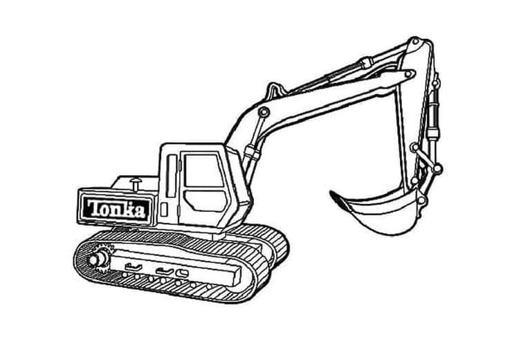 Kolorowanki Koparka Tonka