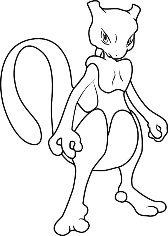 Kolorowanki Mewtwo stoi