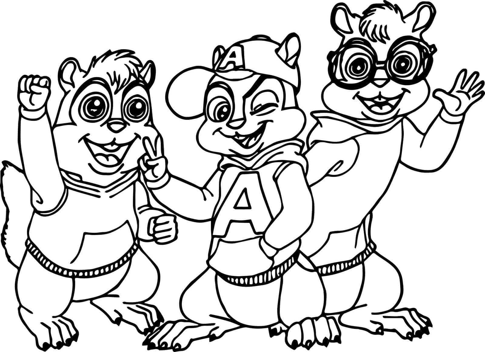 Kolorowanki  Alvin i wiewiórki