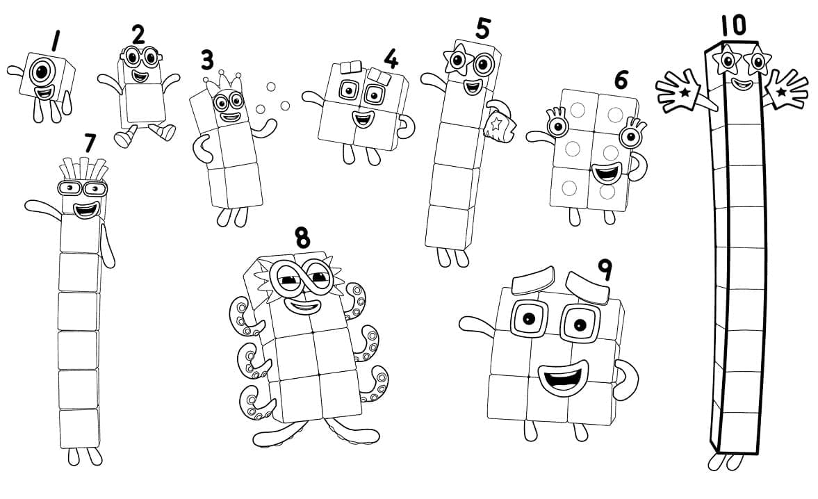 Kolorowanka Postacie Numberblocks