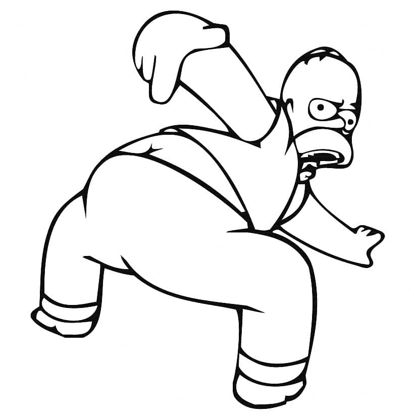 Kolorowanka Zabawny Homer Simpson