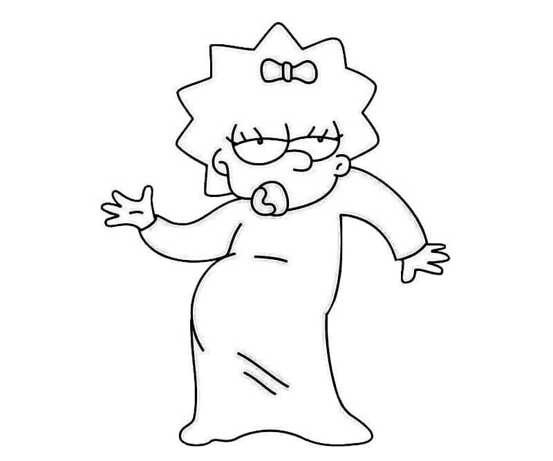 Kolorowanki Zabawny Maggie Simpson