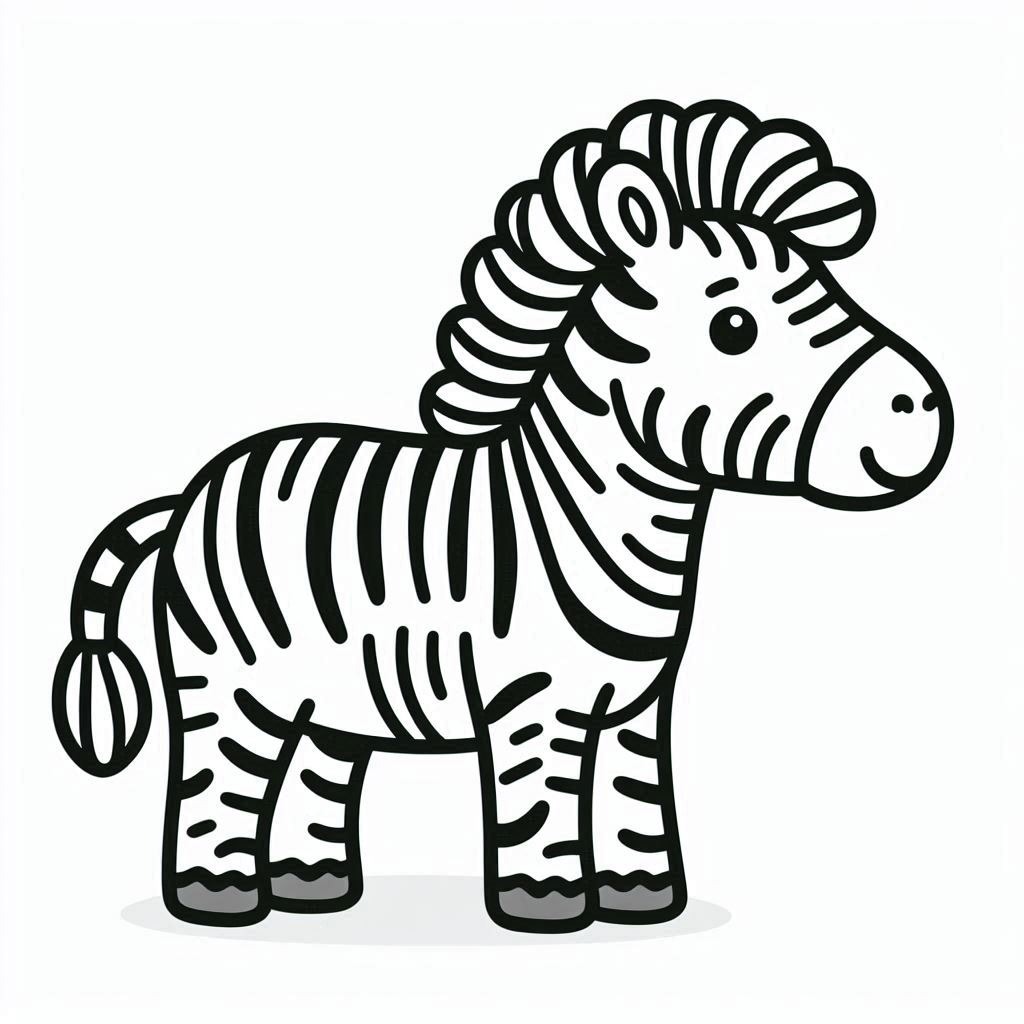 Kolorowanki łatwo narysuj zebra