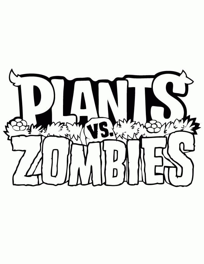 Kolorowanka Obrazek z logo Plants vs Zombies