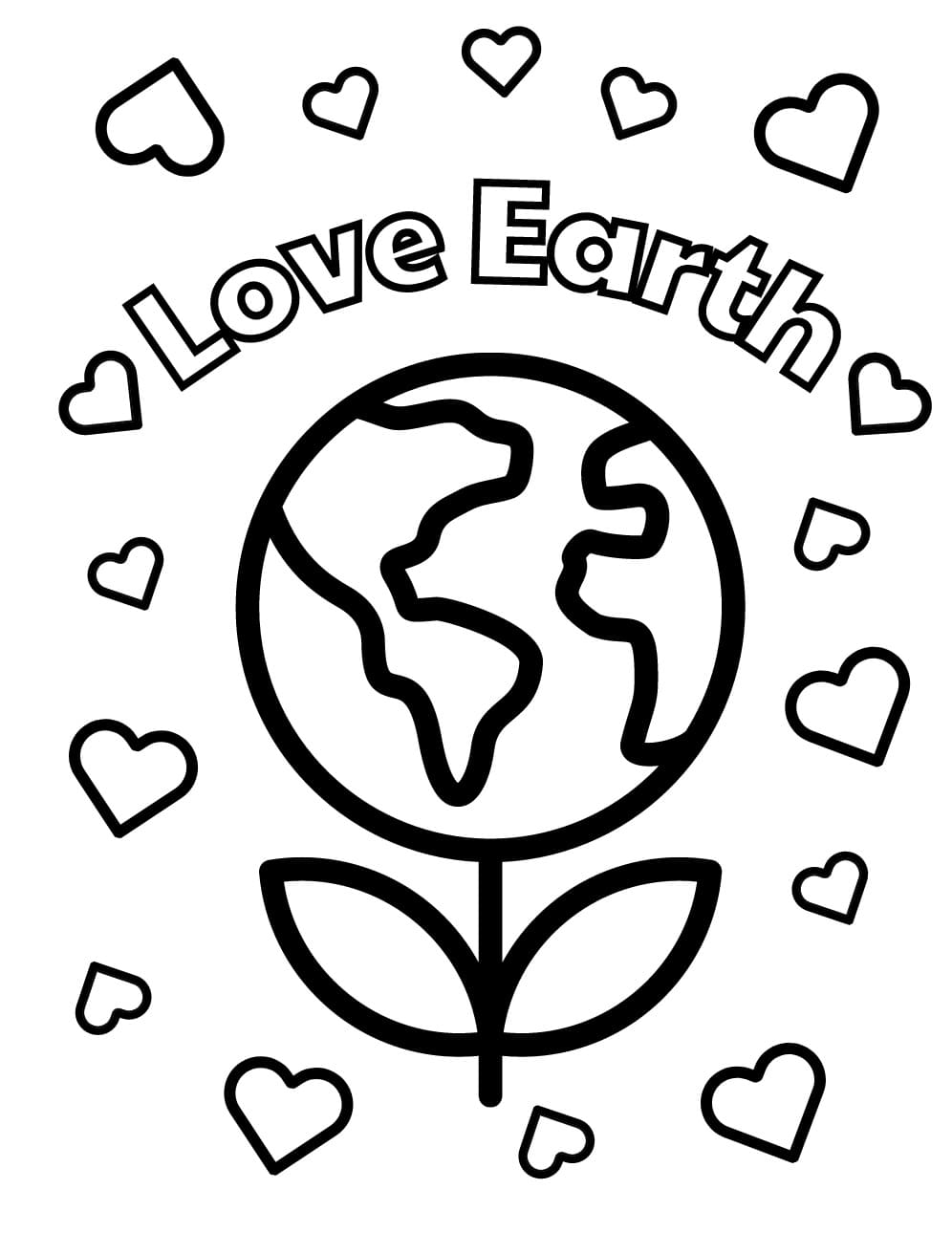 Kolorowanka Wydrukuj Love Earth