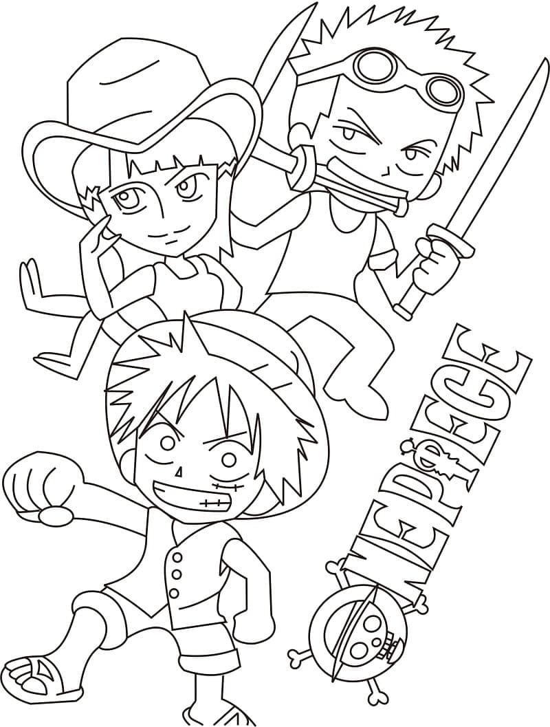 Kolorowanki One Piece rysunki chibi