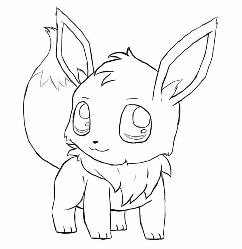 Kolorowanka Rysunki Chibi Eevee