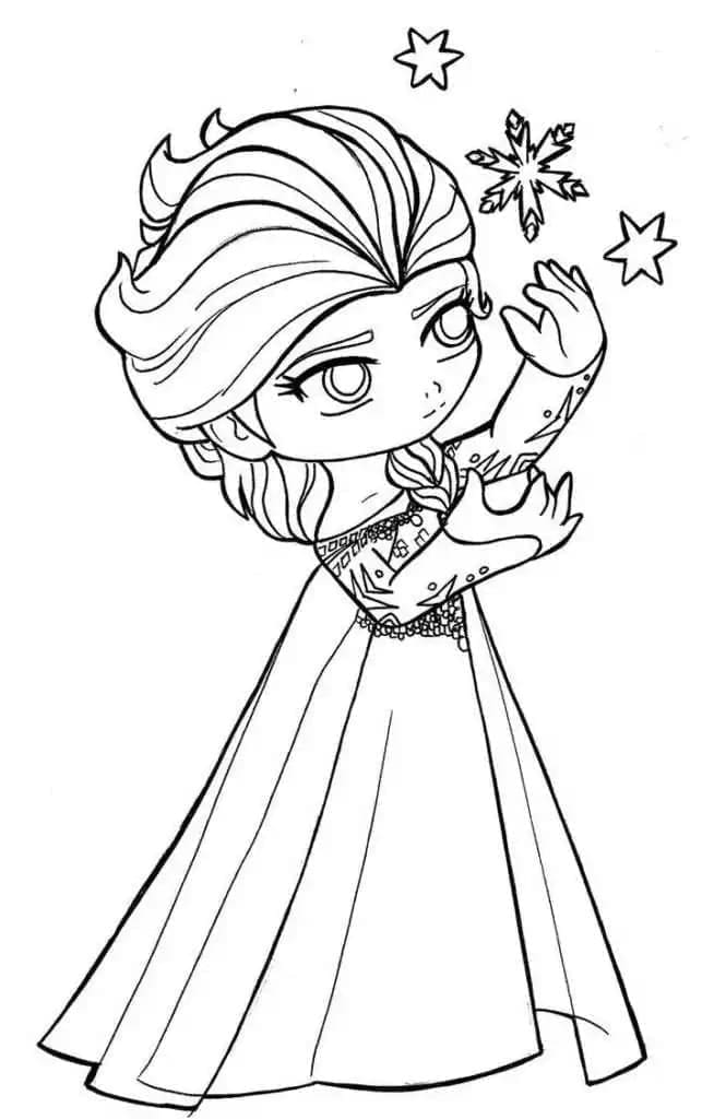 Kolorowanki Rysunki Chibi Elsa