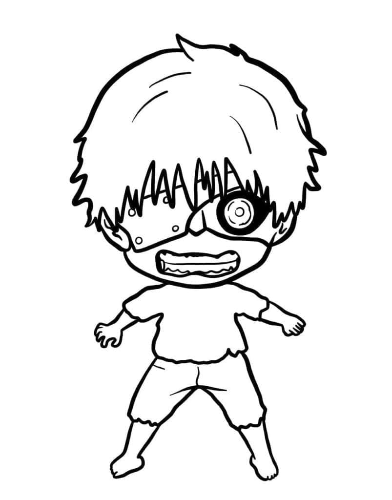 Kolorowanka Rysunki Chibi Kena Kaneki