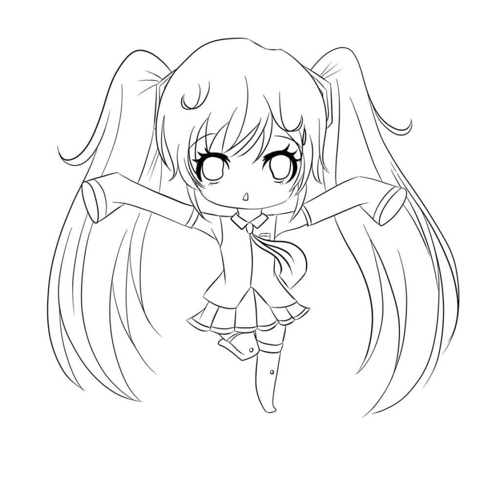 Kolorowanka Rysunki Hatsune Miku Chibi