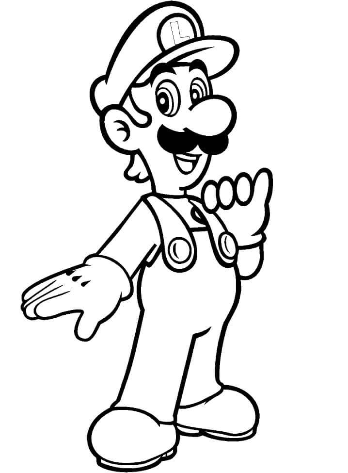 Kolorowanka Luigi z Mario Bros