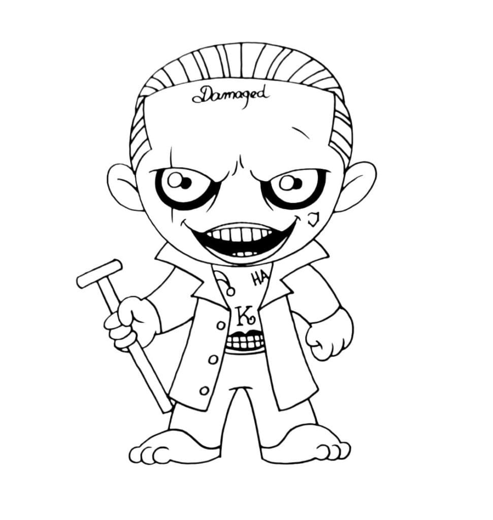 Kolorowanka Narysuj Chibi Joker