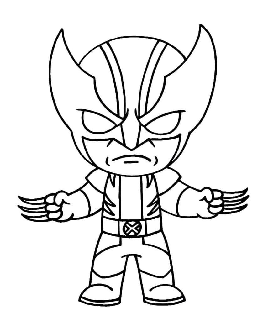 Kolorowanka Narysuj Chibi Wolverine’a