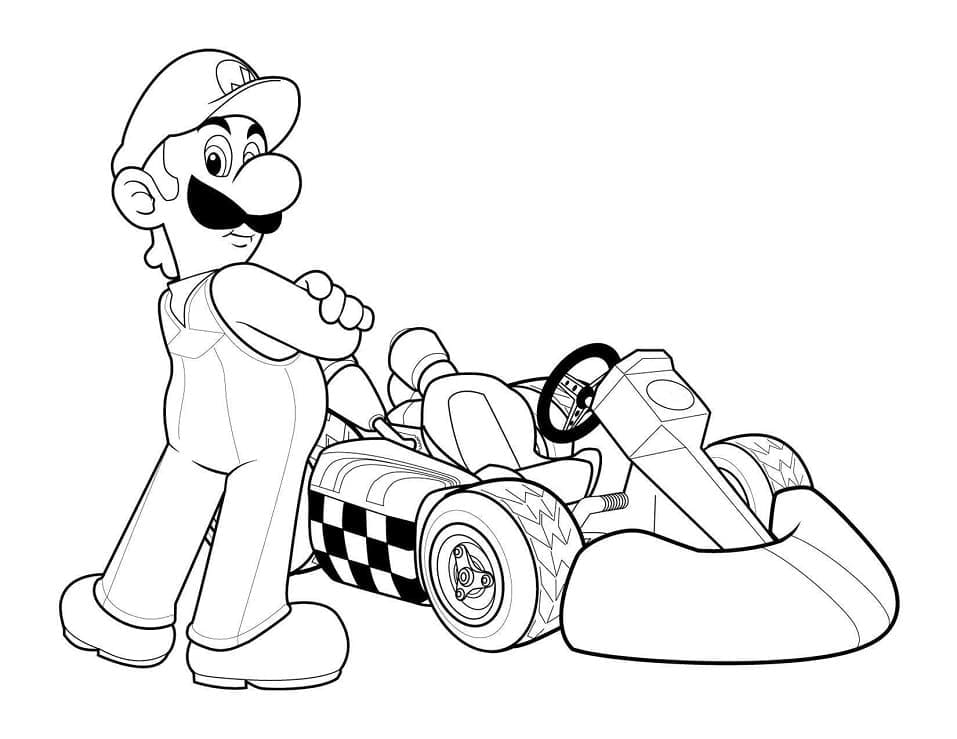 Kolorowanki Wydrukuj Luigi Kart