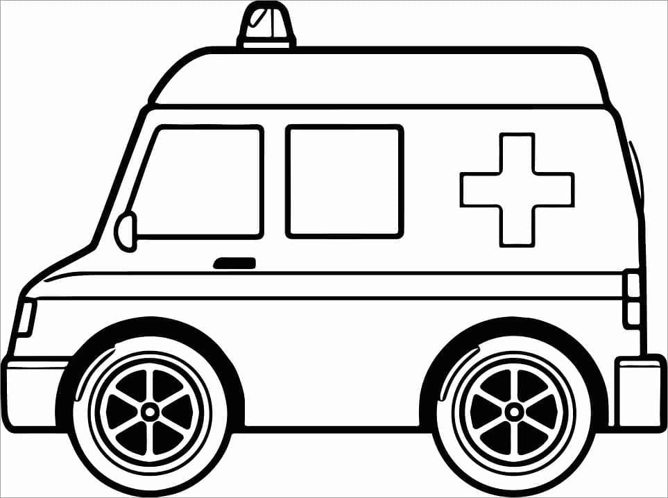 Kolorowanka Ambulans za darmo dla dzieci