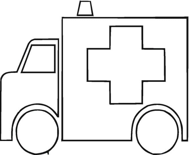 Kolorowanka Bardzo łatwa Ambulans