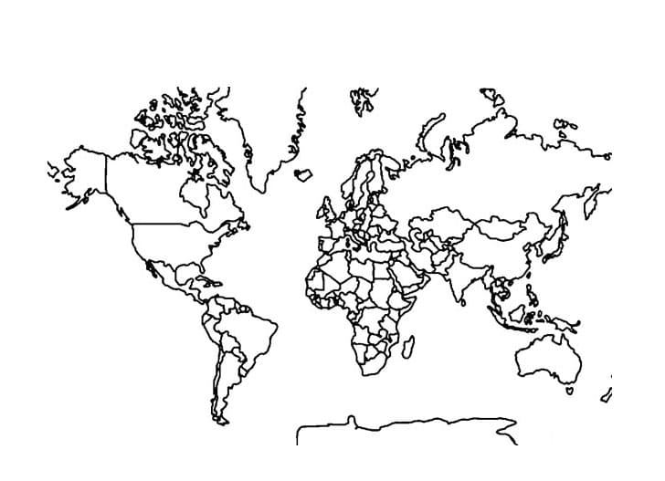 Kolorowanka Kontury Mapa Świata