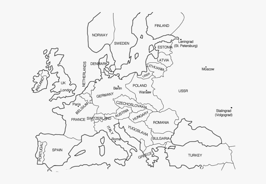 Kolorowanka Mapa Europy Obraz do druku