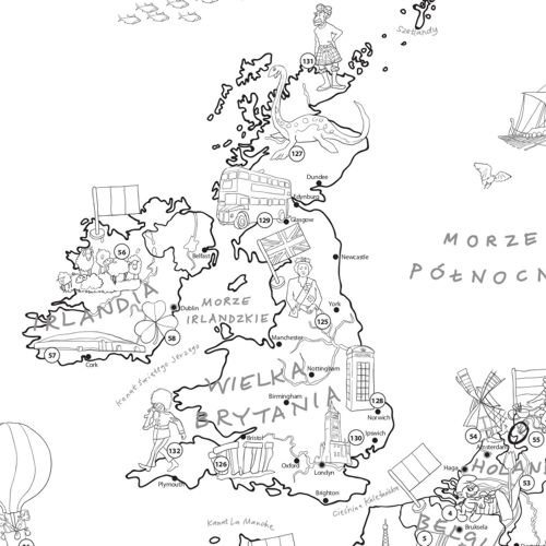 Kolorowanka Mapa Europy podstawowy