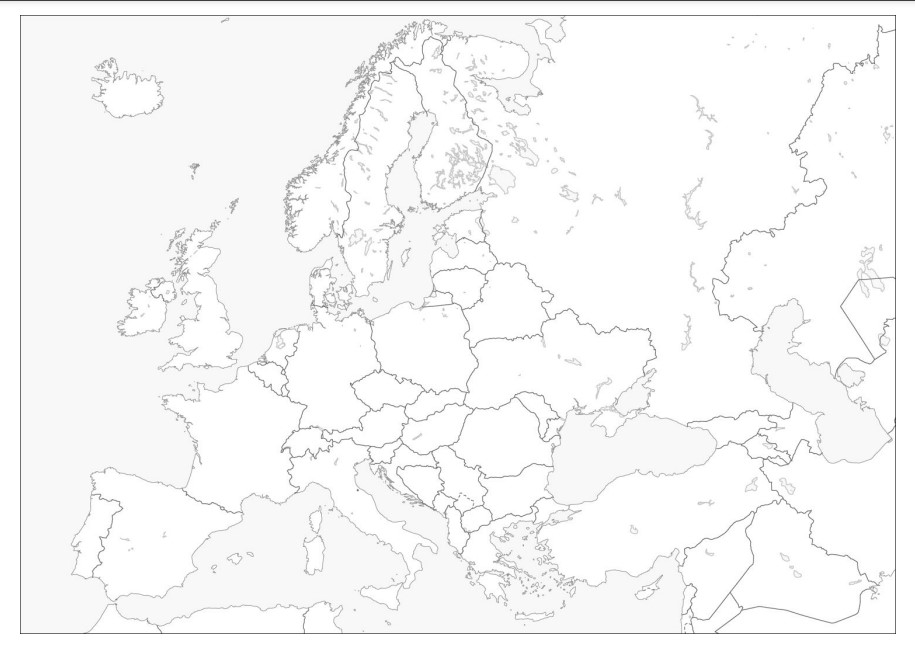 Kolorowanka Mapa Europy prosty