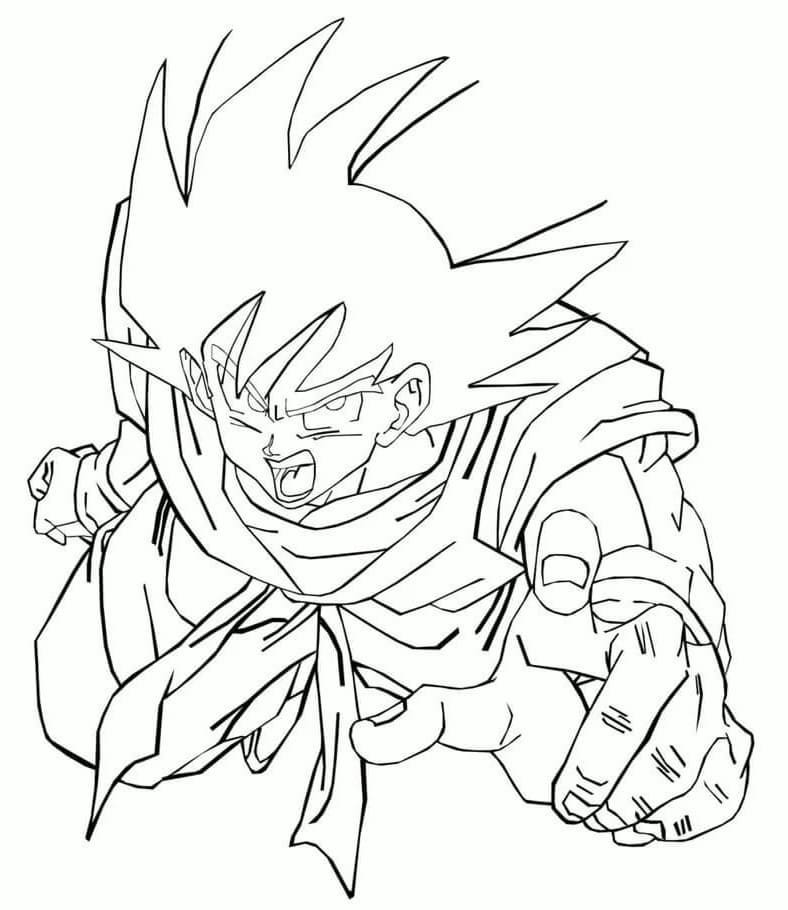 Kolorowanka Narysuj Dragon Ball Z Goku