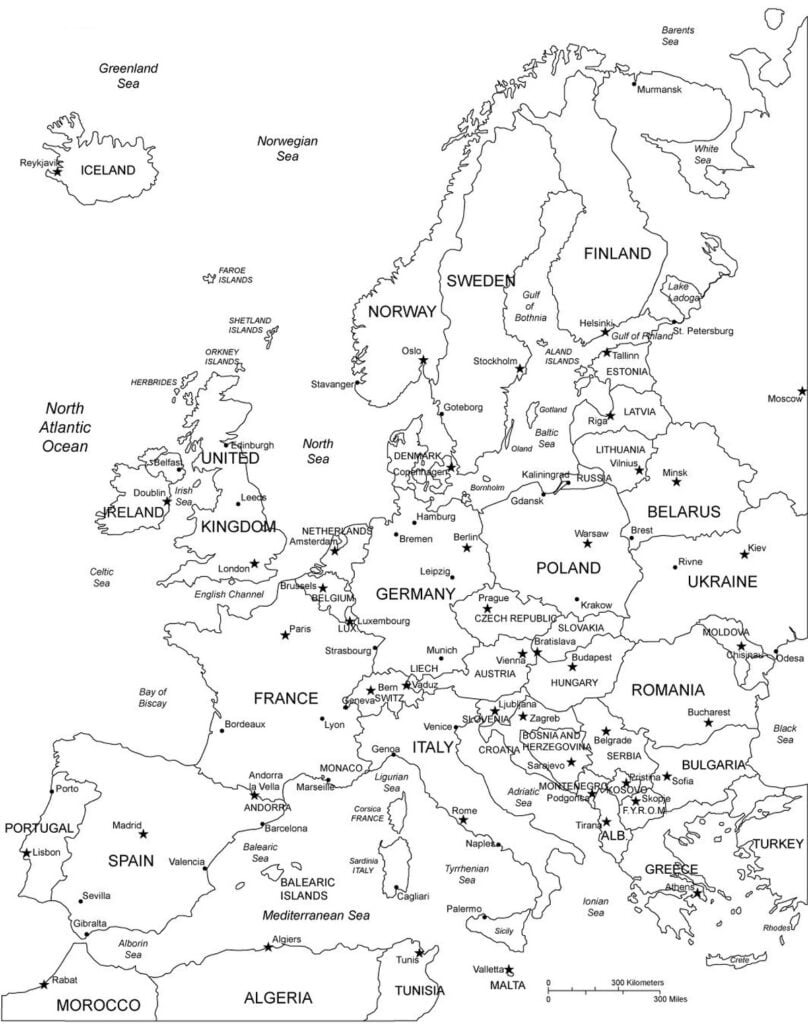 Kolorowanki Mapa Europy