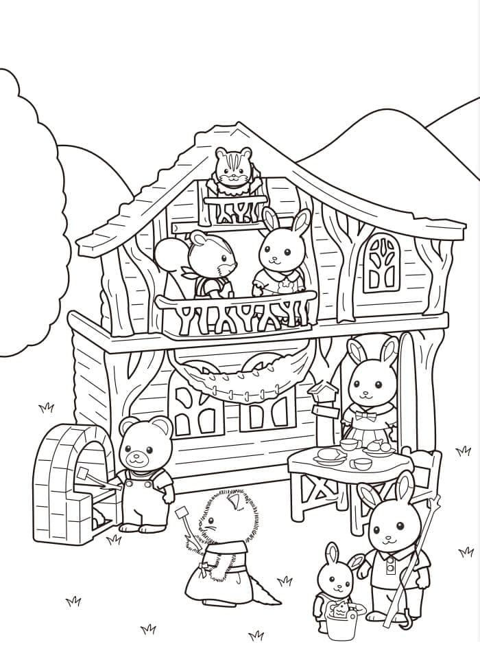 Kolorowanki Narysuj Sylvanian Families 10