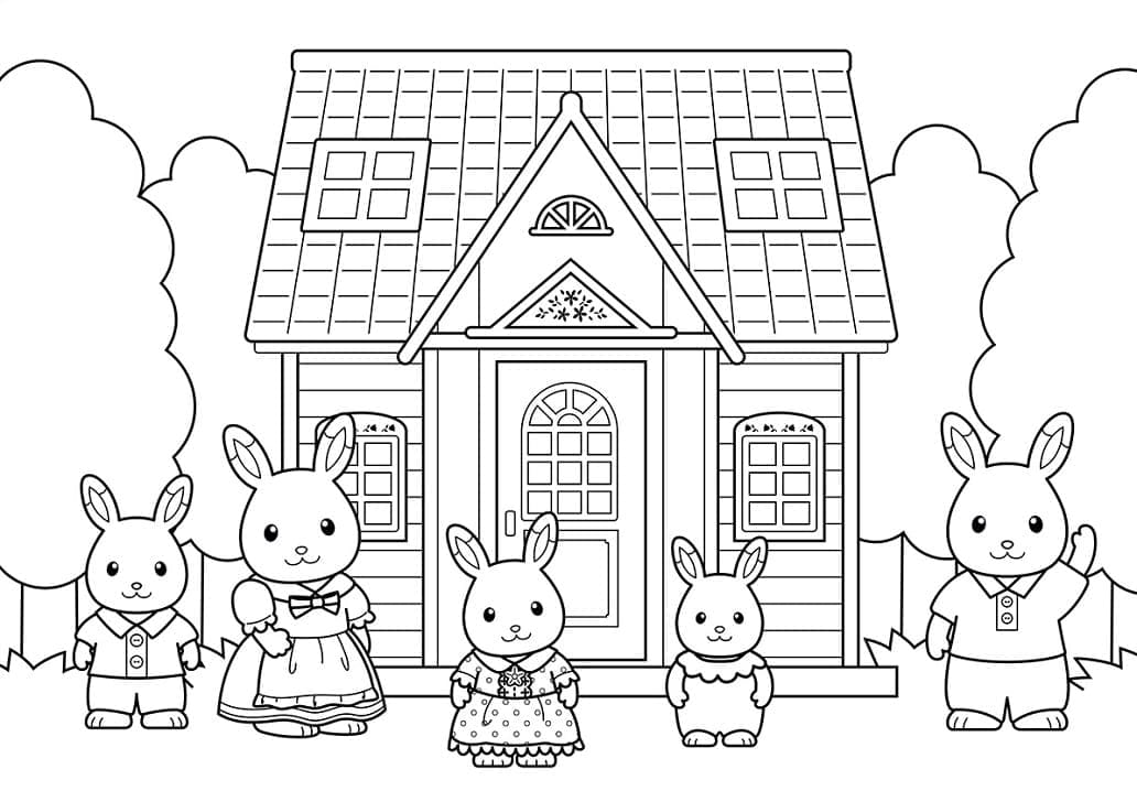 Kolorowanki Narysuj Sylvanian Families 4