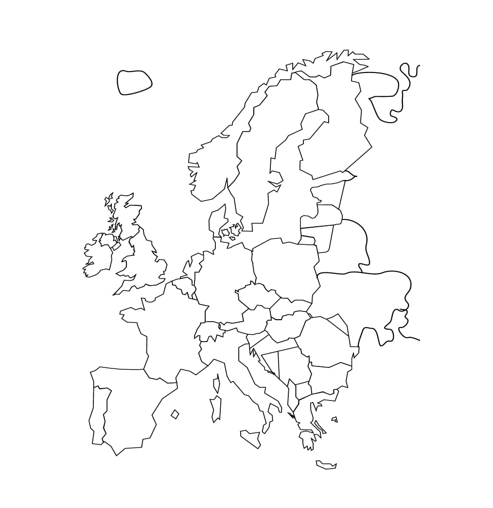 Kolorowanka Obraz Mapa Europy