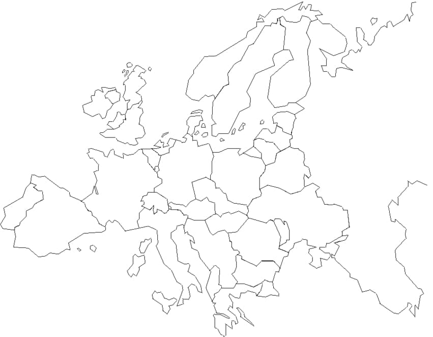 Kolorowanka Pusta Mapa Europy