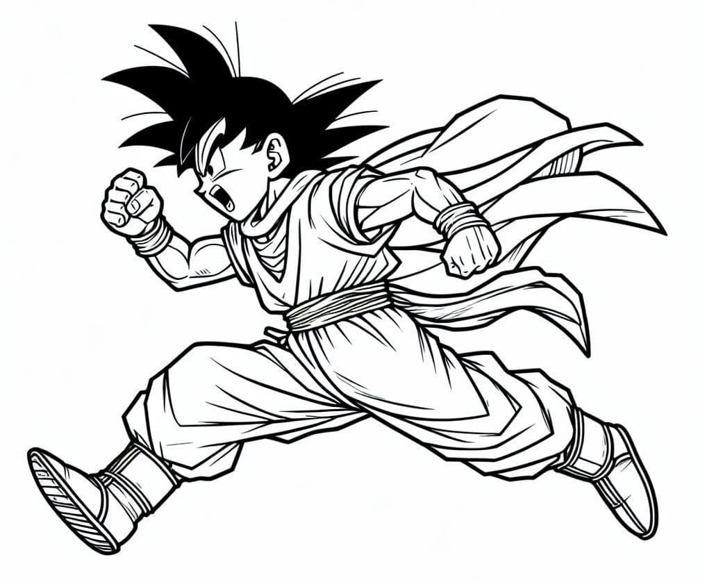 Kolorowanki Son Goku do druku - Kolorowankidodruku.Com