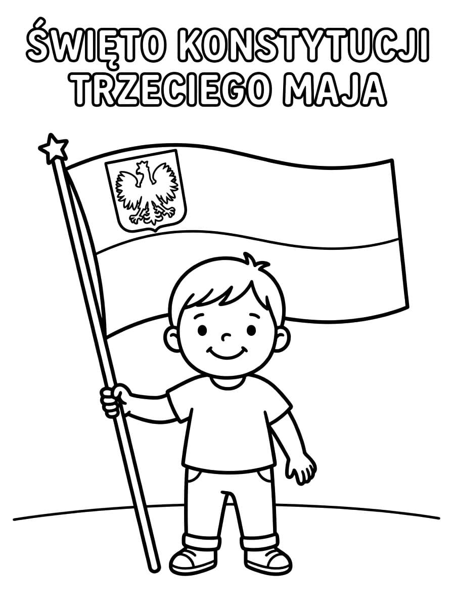 Kolorowanka Obraz w Święto Konstytucji Trzeciego Maja
