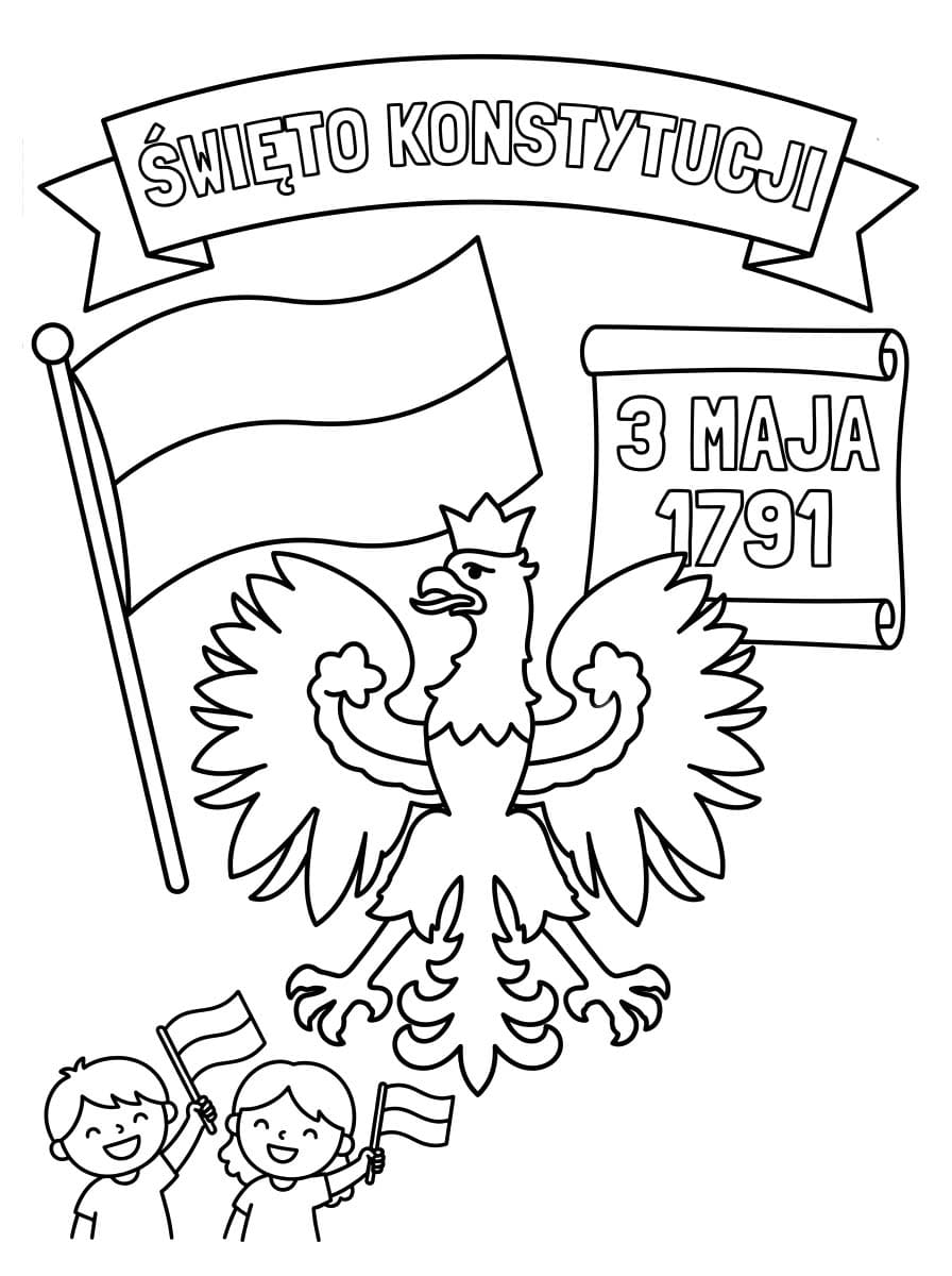 Kolorowanka Święto Konstytucji Trzeciego Maja 7