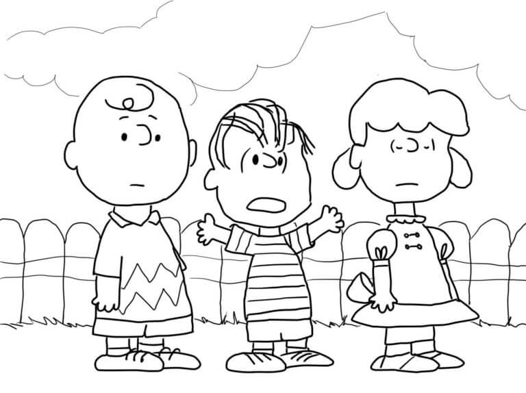 Kolorowanki Narysuj Charlie, Linus i Lucy