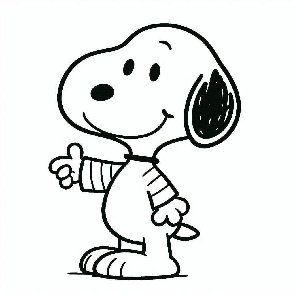 Kolorowanki Narysuj Snoopy 1