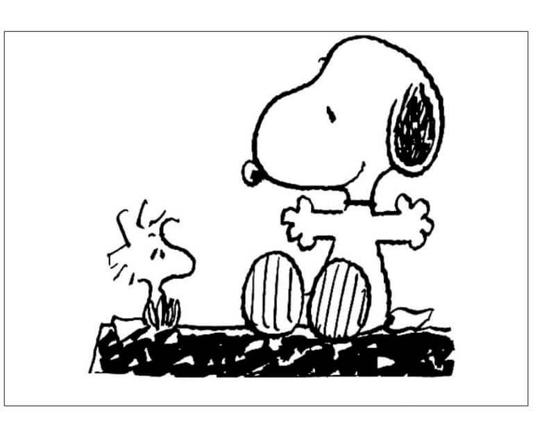 Kolorowanki Podstawowy Snoopy i Woodstock