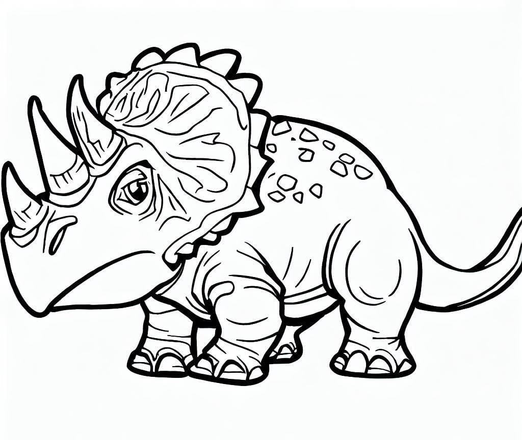 Kolorowanka Darmowy do wydrukowania Triceratops