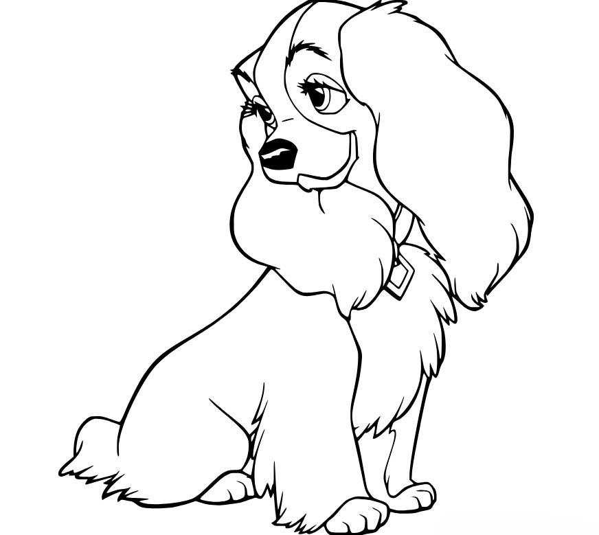 Kolorowanka Elegancka Lady Spaniel