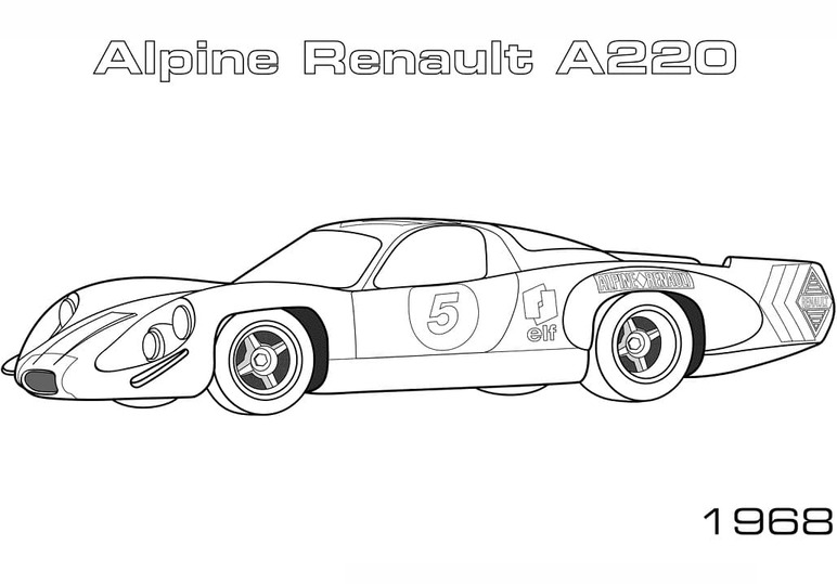 Kolorowanka Kreślić Alpine Renault A220