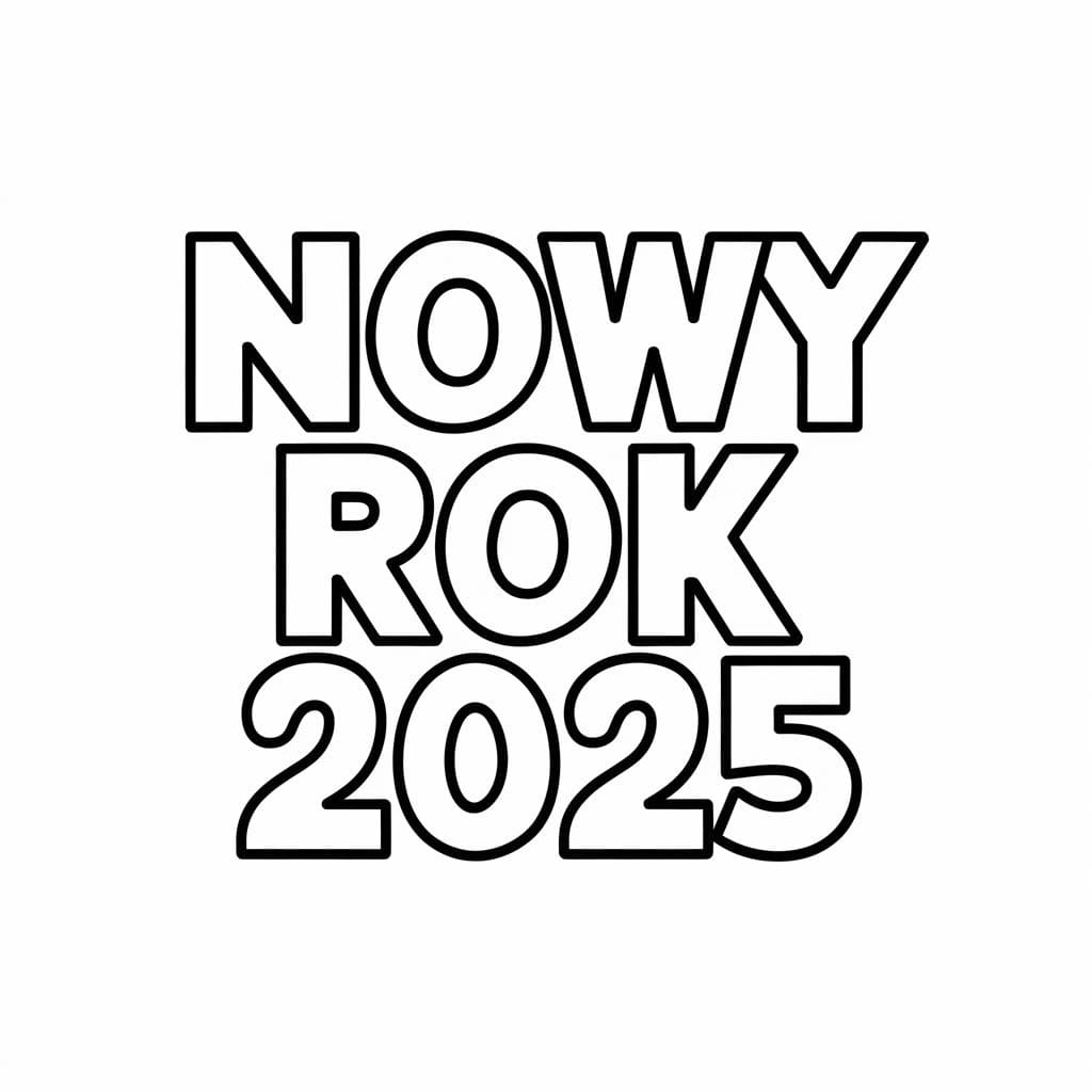 Kolorowanka Narysuj Nowy Rok 2025 łatwo